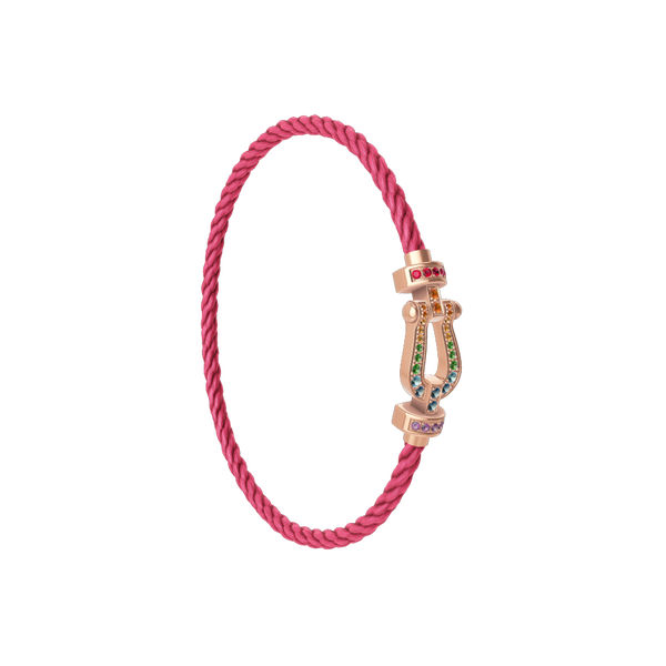 Force 10 Medium Rose Gold and Pav&eacute; Multi-Stone Cable Bracelet